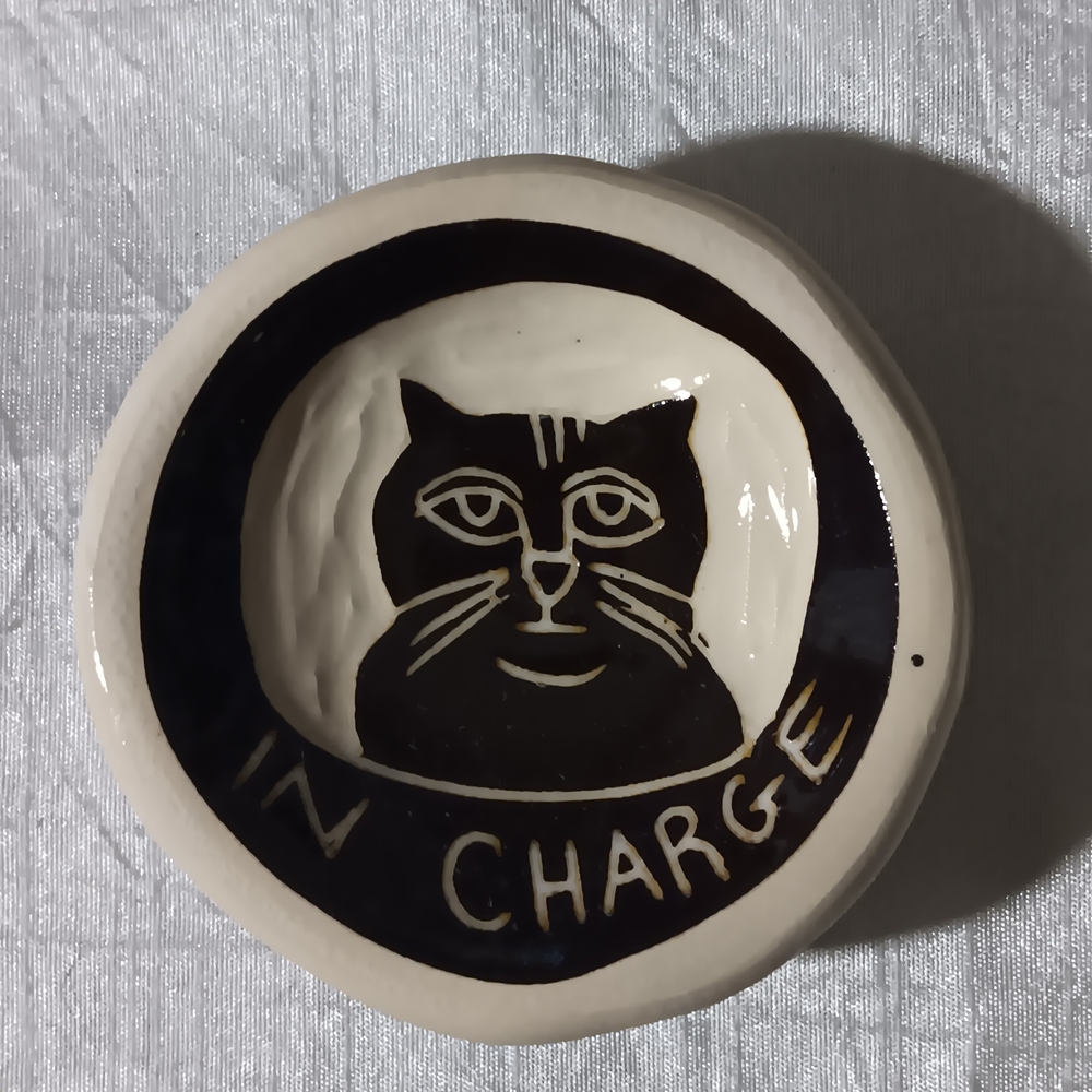 Black and White Cat Dish